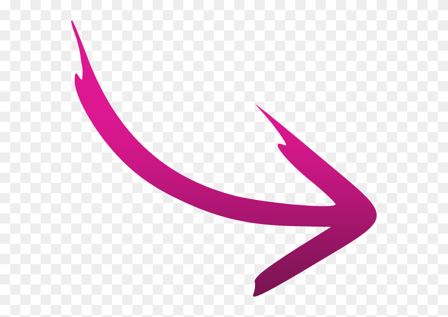Arrow Doodle Pink Png - Transparent Background Curved Arrow Png Clipart