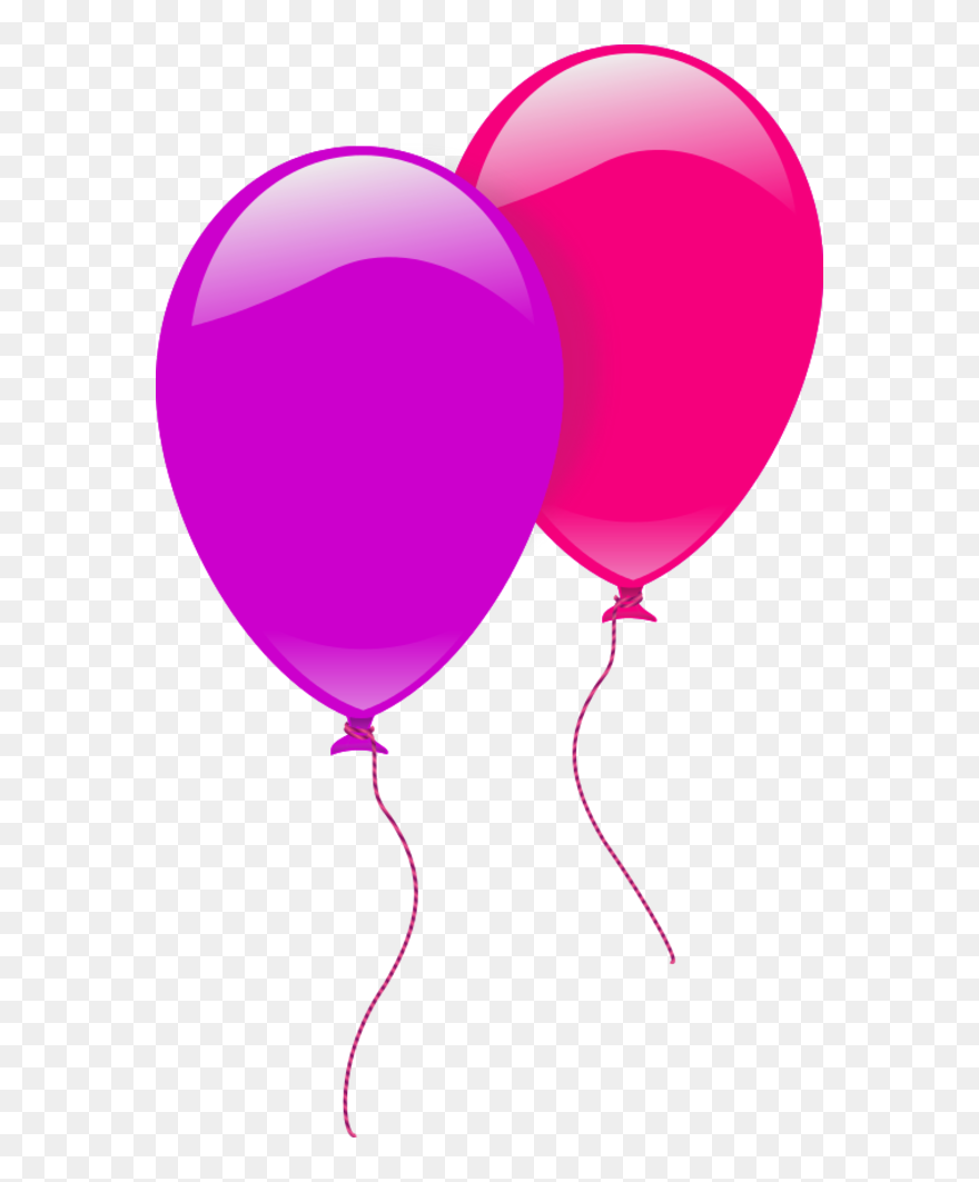 Party Balloons Two - Pink And Purple Balloons Clipart - Png Download