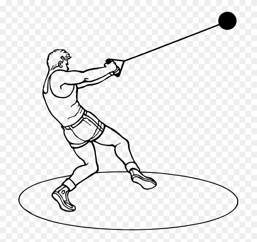 Hammer Throw Track & Field Sports Athlete Drawing - Track And Field Hammer Throw Clipart - Png Download