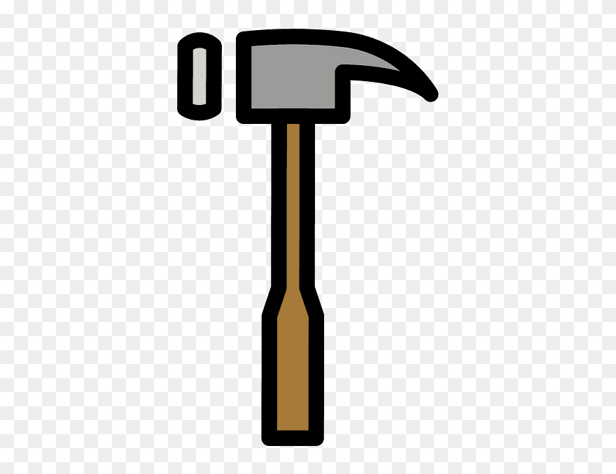 Hammer Emoji Clipart - Stonemason's Hammer - Png Download