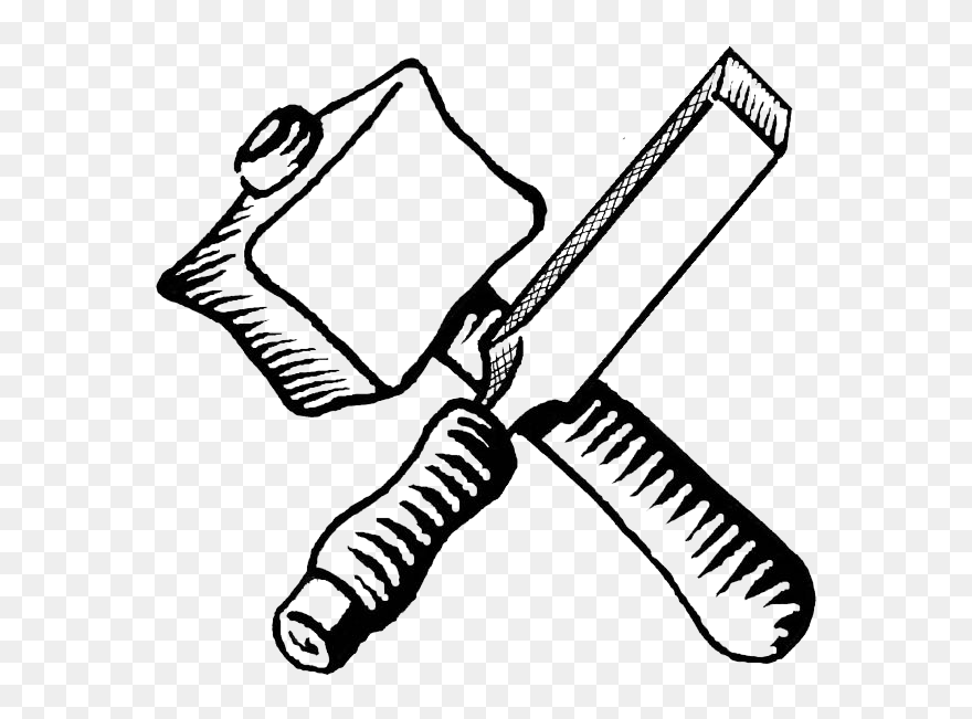 Transparent Hammer Clipart Black And White - Rumah Siap Pahat Berbunyi - Png Download