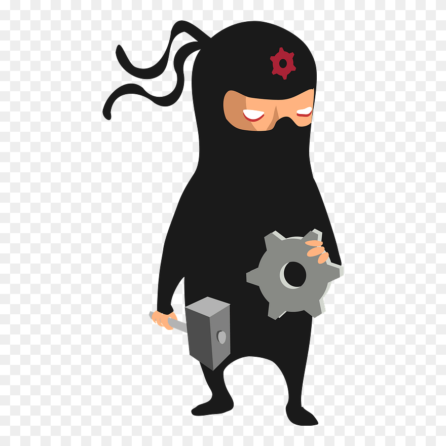 Ninja With A Hammer Clipart - Ninja With Hammer - Png Download