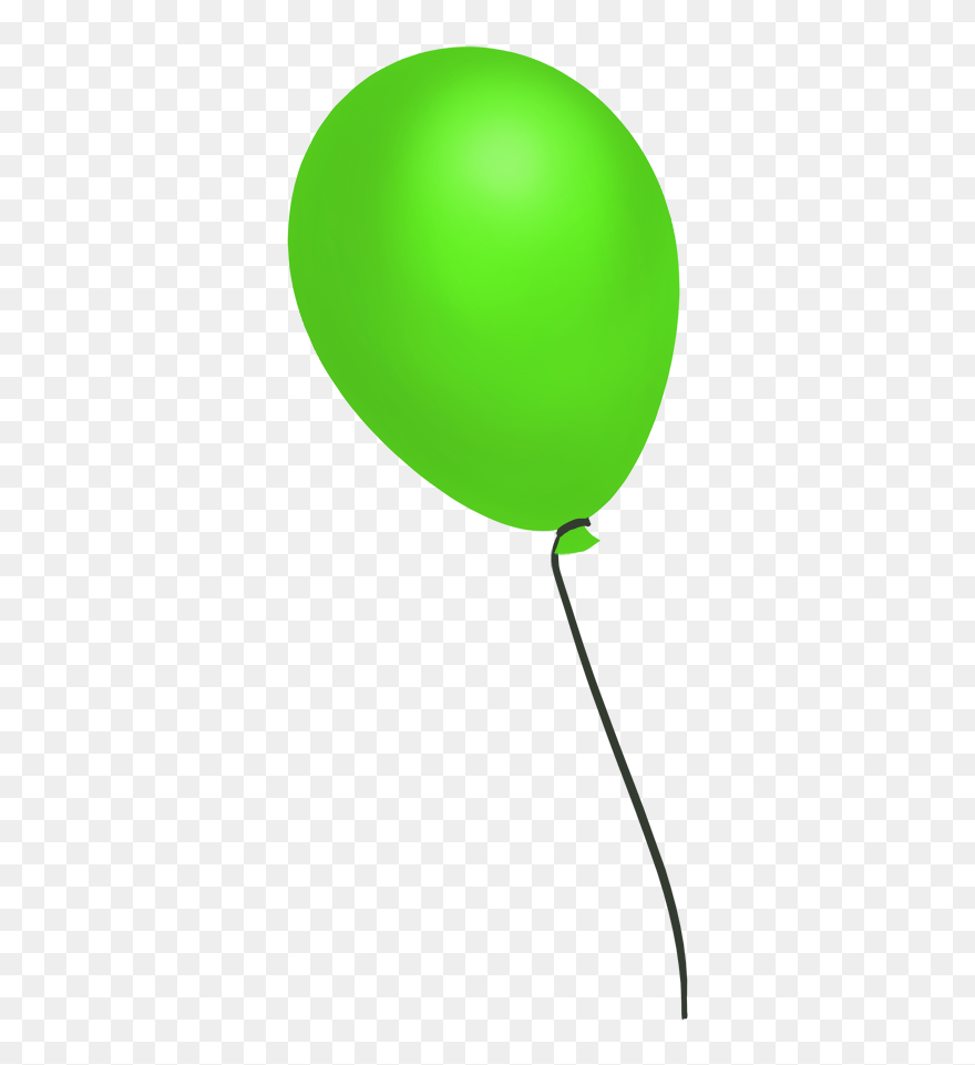 Green Flying Balloon - Green Balloon Clip Art - Png Download