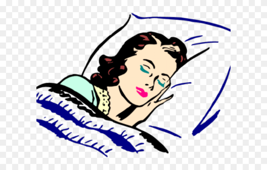 Sleeping Clipart Comfy Bed - Sleeping Woman Clipart - Png Download