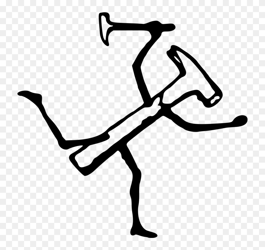 Line Art,coloring Book,hammer - Man With Hammer Png Clipart