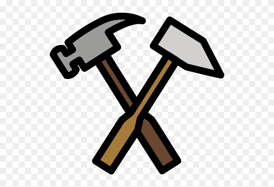 Hammer And Pick Emoji Clipart - Cross - Png Download