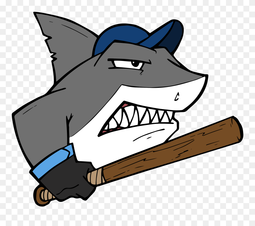Baseball Clipart Shark - Shark With A Bat - Png Download