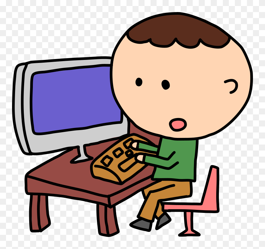 Kid On Computer Clipart - Png Download