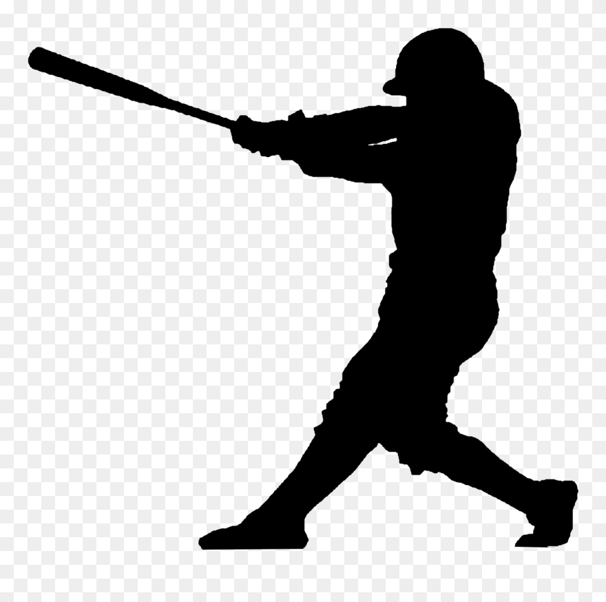 Baseball Player Pitcher Batting Baseball Bats - Transparent Baseball Player Silhouette Clipart