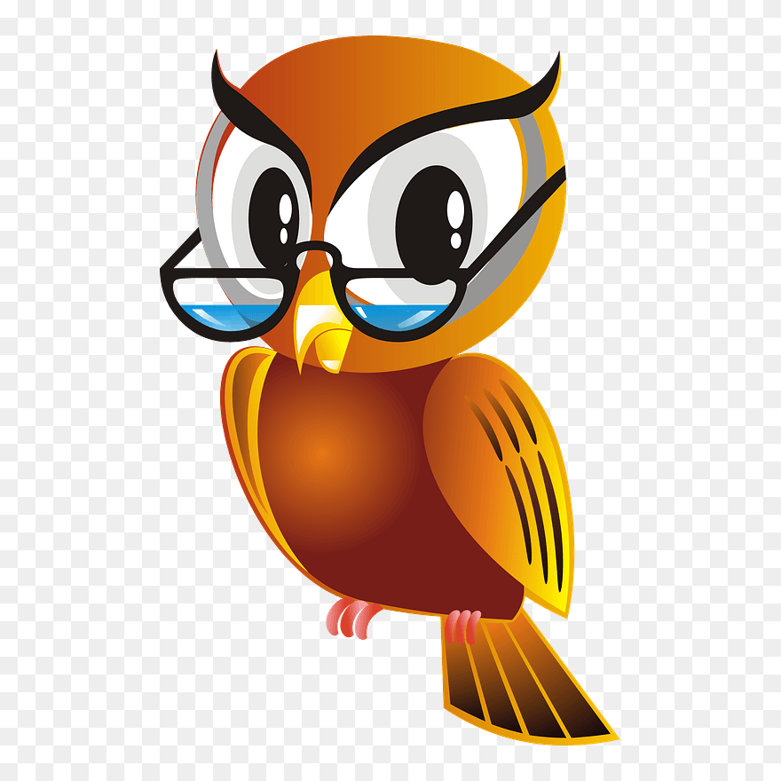 Owl In Glasses Clipart - Owl Glasses - Png Download