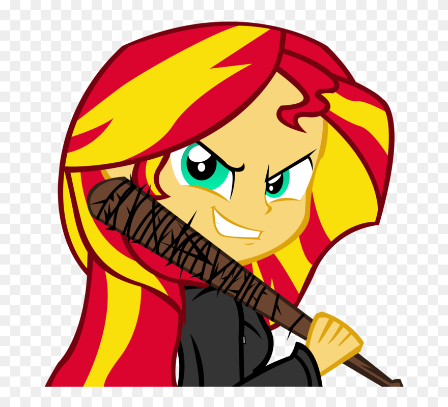 Baseball Bat Clipart Straight Bat Clip Royalty Free - Evil Mlp Sunset Shimmer Vector - Png Download