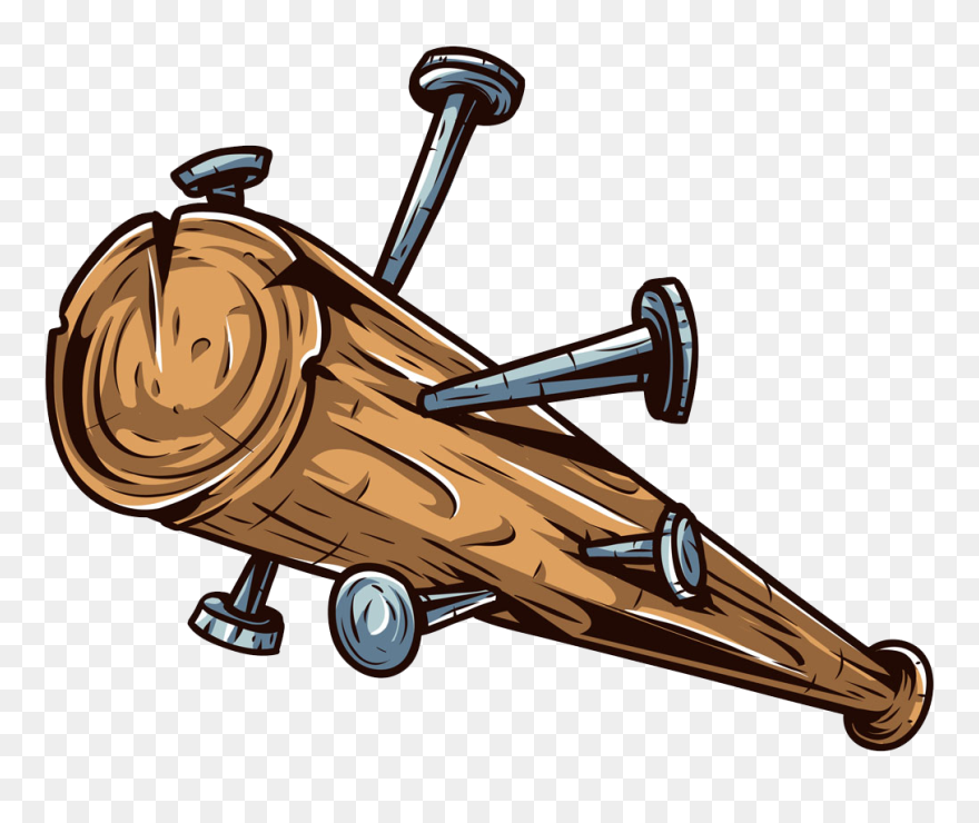 Clipart Of Baseball Bat Clip Freeuse Library Baseball - Baseball Bat With Nails Drawing - Png Download