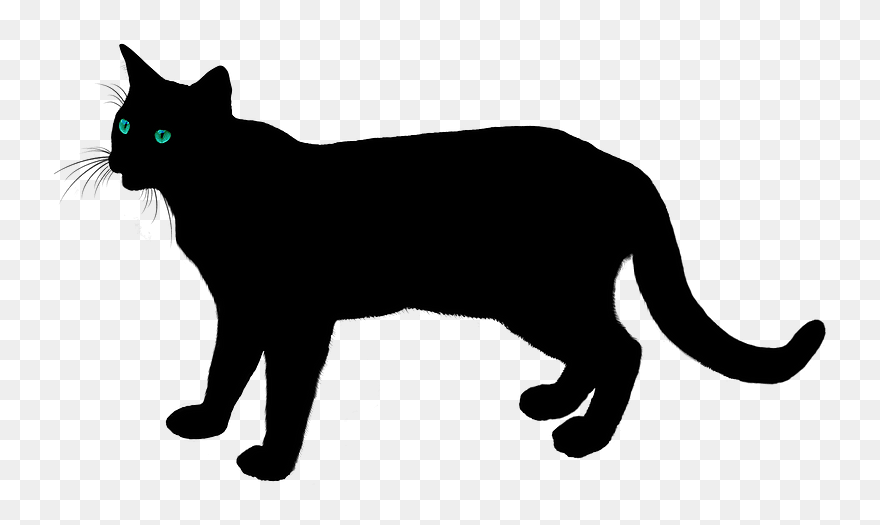 Green-eyed Black Cat Clipart - Rottweiler Moving Silhouette - Png Download
