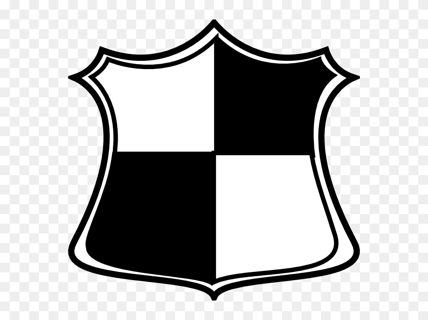 Free Black And White Clip Art Shield - Png Download