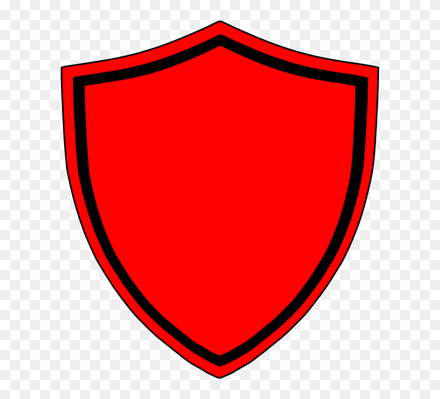 Shield Escutcheon Clip Art - Black And Red Shield - Png Download