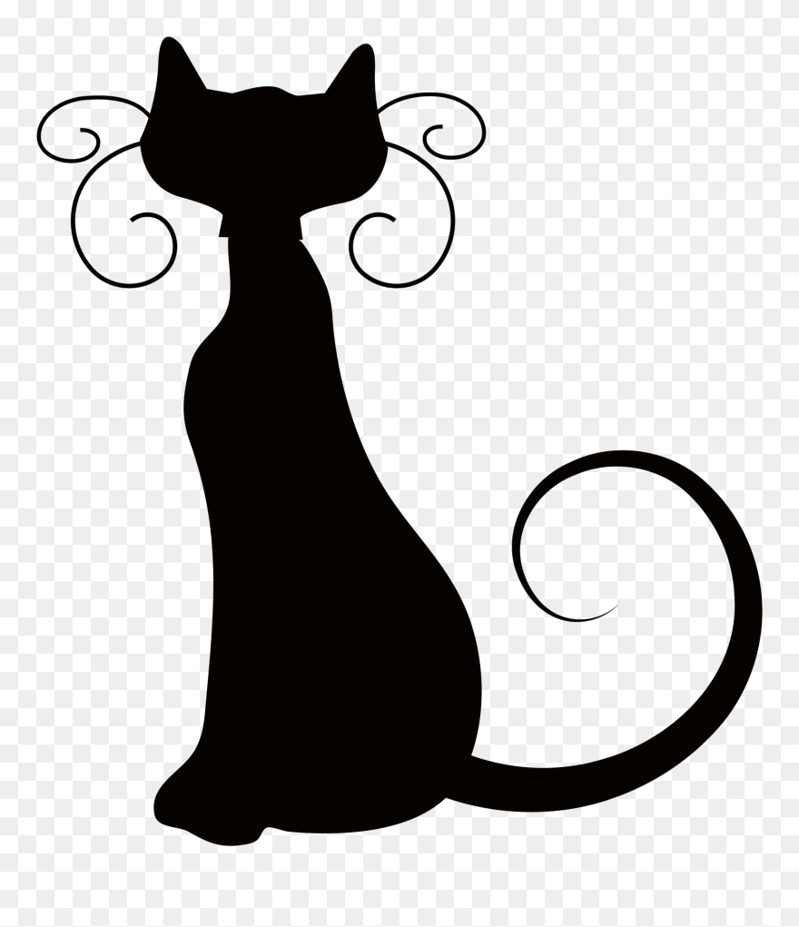 Spooky Black Cat Clipart Clipart Royalty Free Stock - Halloween Black Cat Png Transparent Png