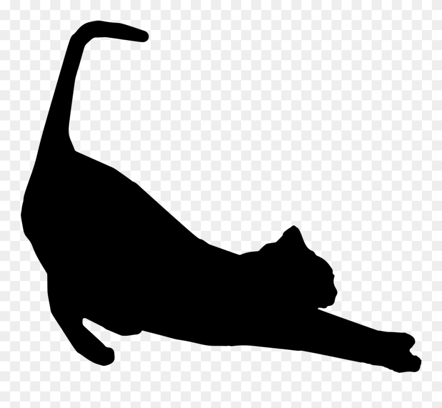 Onlinelabels Clip Art Stretching - Transparent Transparent Background Cat Silhouette - Png Download