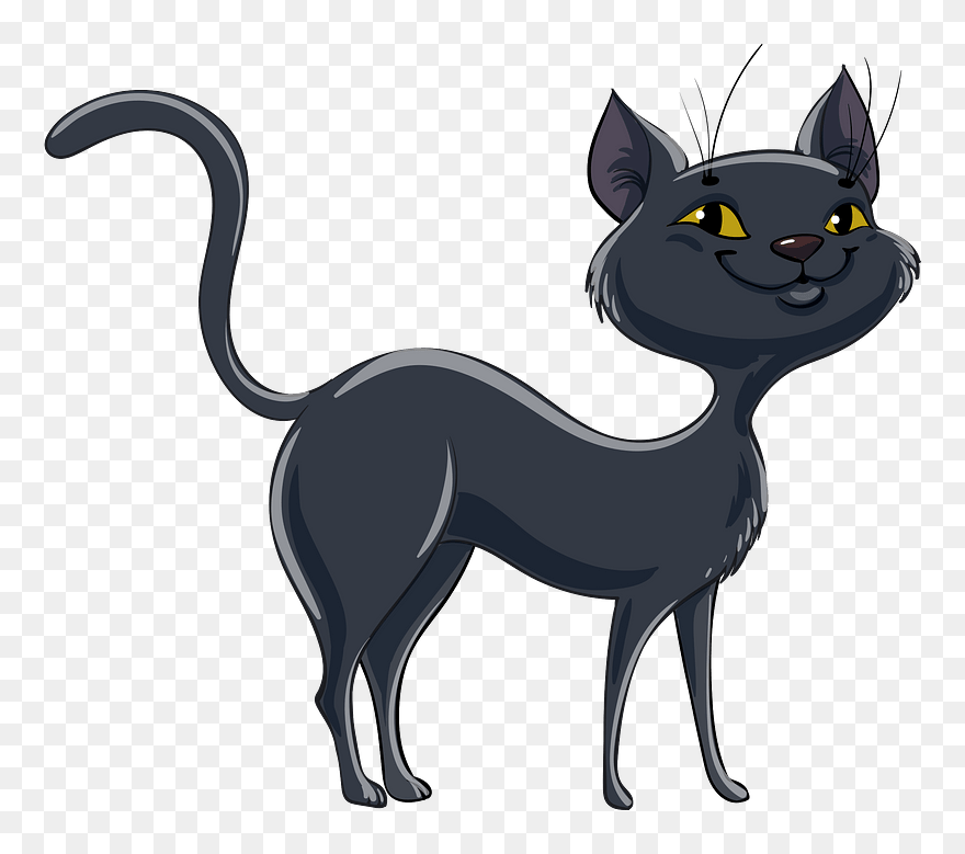 Black Cat Clipart - Cat Yawns - Png Download