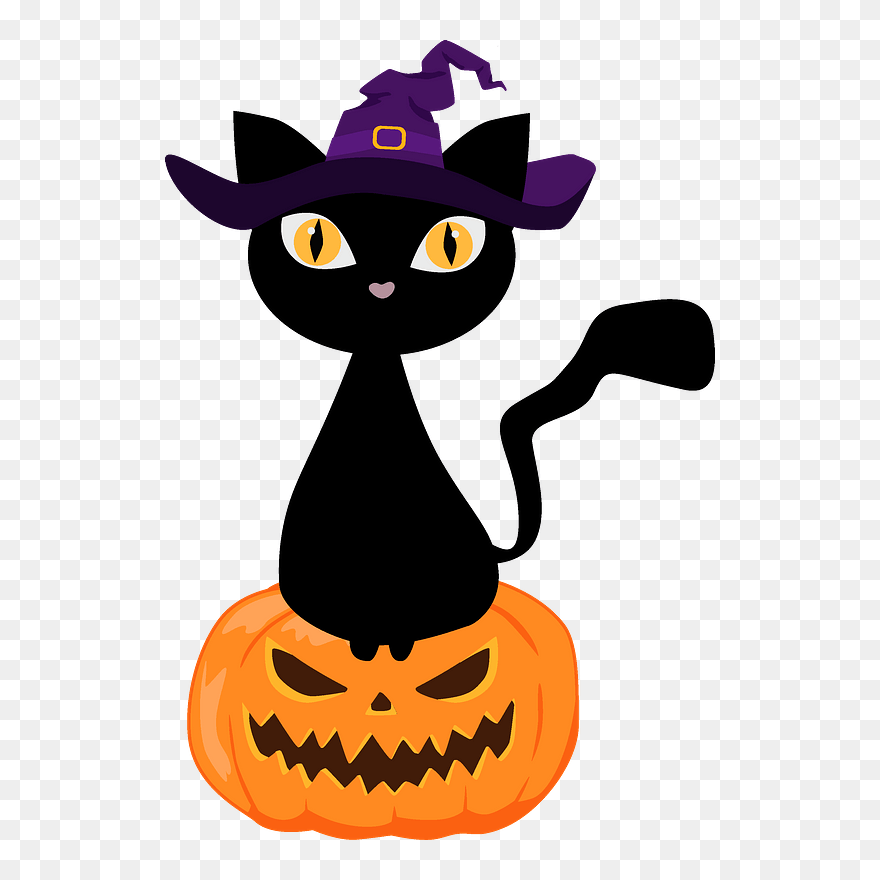 Black Cat Clipart - Cartoon - Png Download
