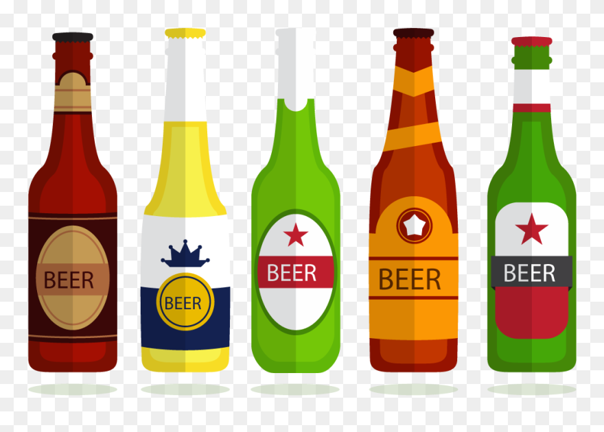 Beer Bottle Heineken Beer Bottle Alcoholic Beverage - Alcohol Bottles Vector Png Clipart
