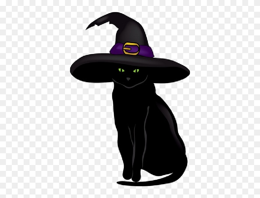 Black Cat - Transparent Halloween Cat Clip Art - Png Download