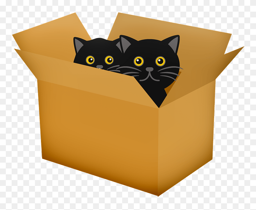 Black Cats In Box Clipart - Cats In Box Clipart - Png Download