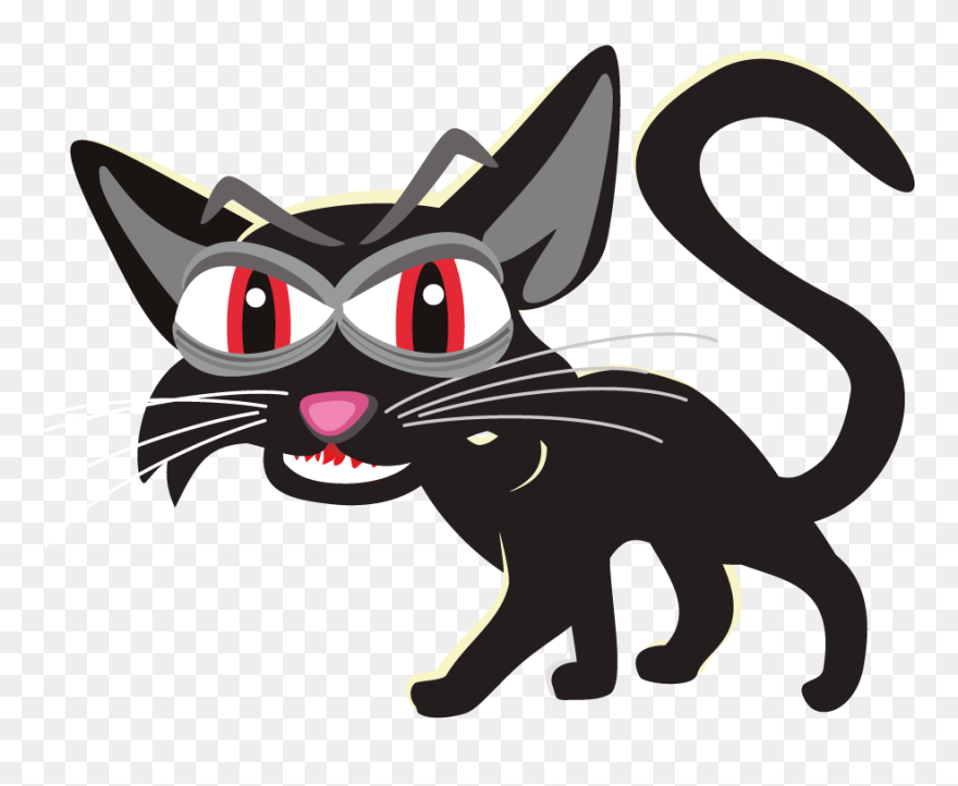 Free Black Cat Clipart - Desenho De Gato Com A Fundo Transparente - Png Download