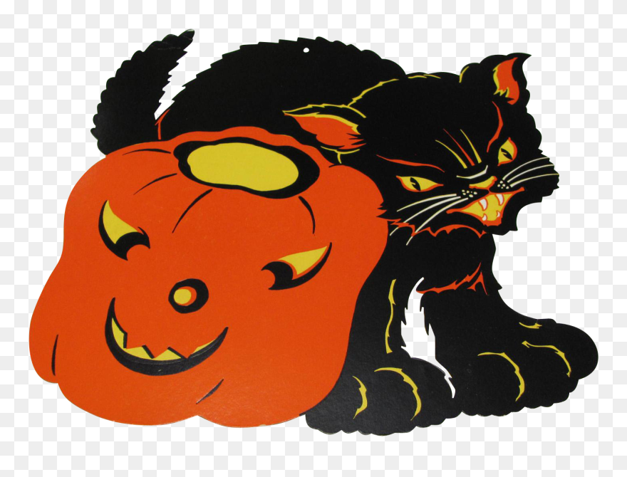 Black Cat Clipart Decoration - Illustration - Png Download