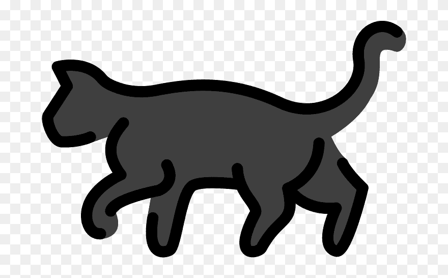 Black Cat Emoji Clipart - Black Cat - Png Download