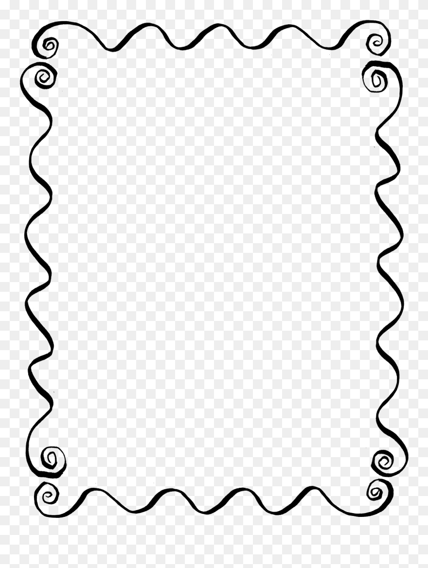 Digital Stamp Design - Frame Border Clipart Black And White - Png Download