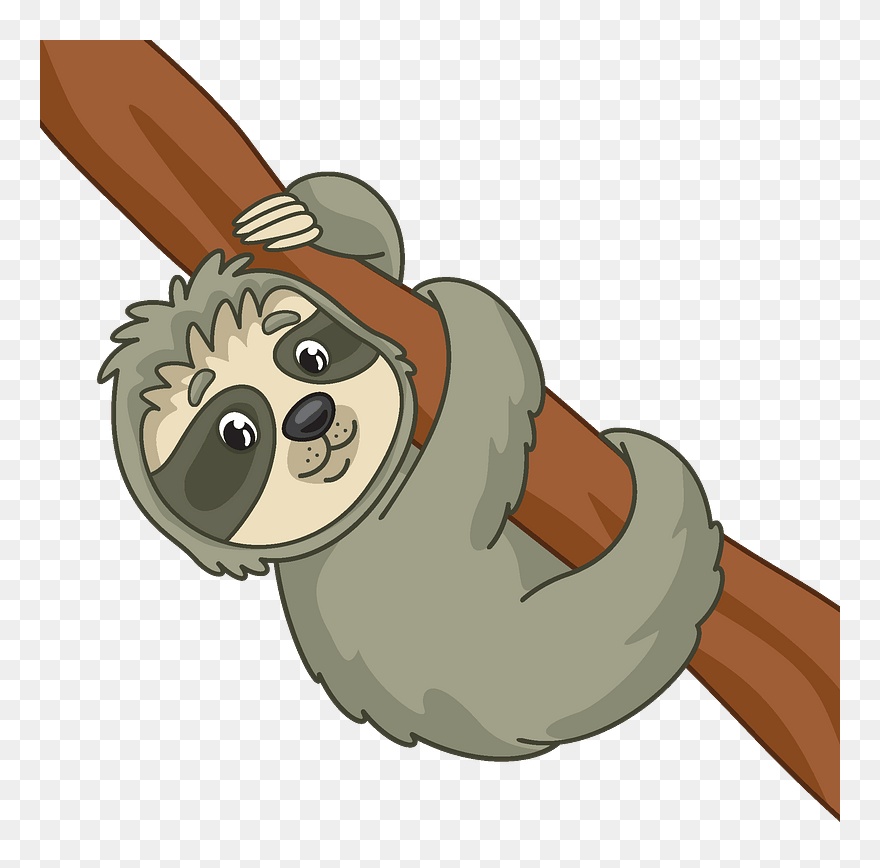 Sloth Clipart - Cartoon - Png Download