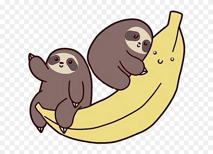 #sloth #bannana #kawii#freetoedit - Kawaii Sloth Clipart