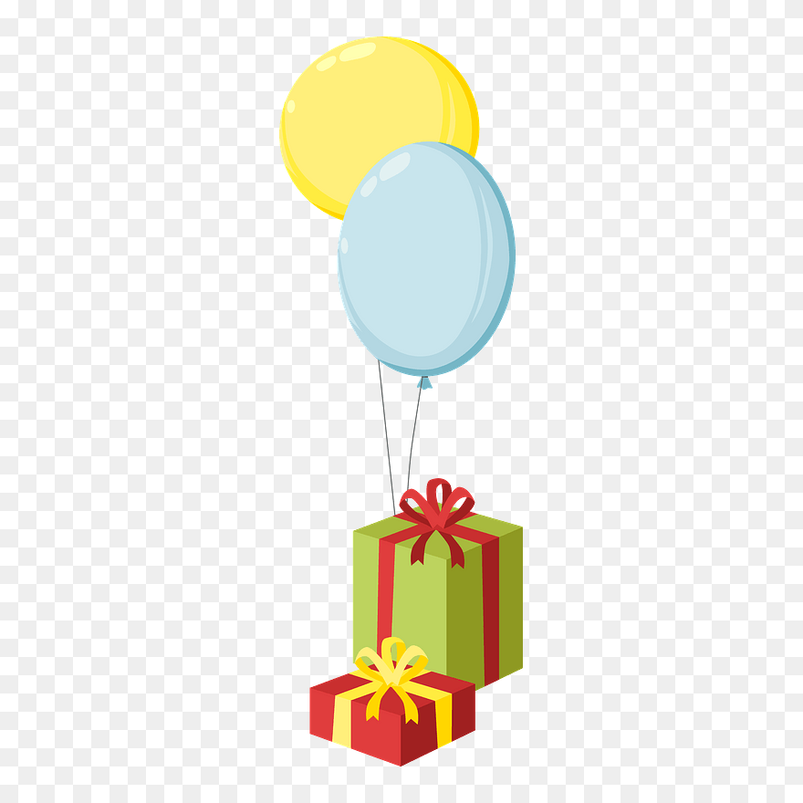 Birthday Gifts And Balloons Clipart - Png Download