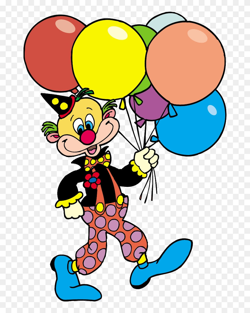 Balloon Clipart Clown - Clown With Balloons - Png Download