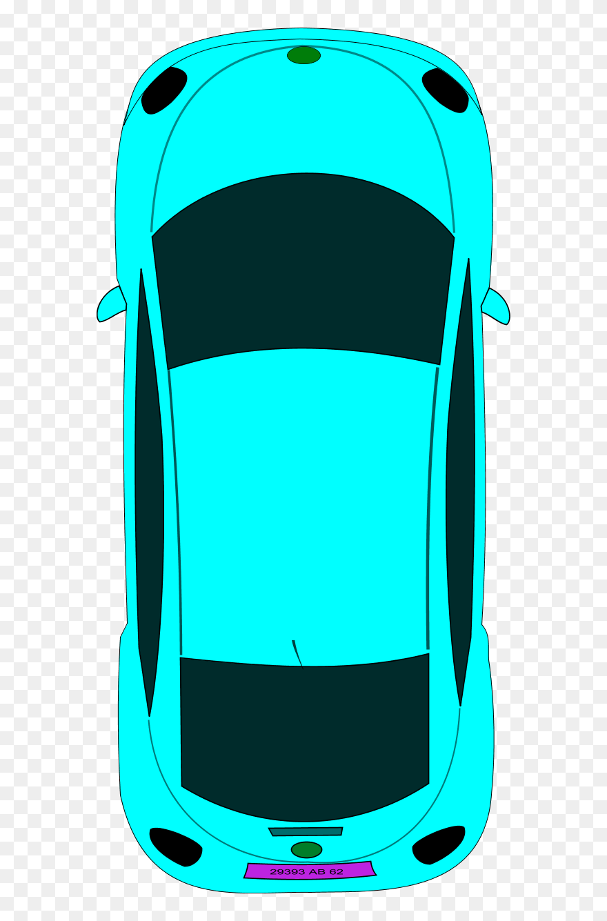 Car Taxi Driving Clip Art - Birds Eye View Of Car Drawing - Png Download