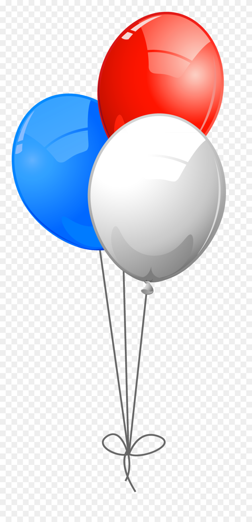 July Clipart Balloon, July Balloon Transparent Free - Red White Blue Balloons Clipart - Png Download
