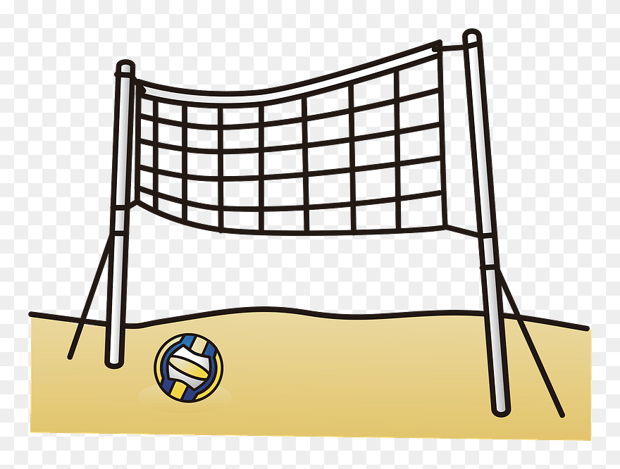 Beach Volleyball Sports Clipart - Net - Png Download