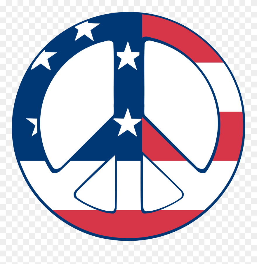 Us Flag Peace Sign Svg - Peace Sign American Flag Png Clipart