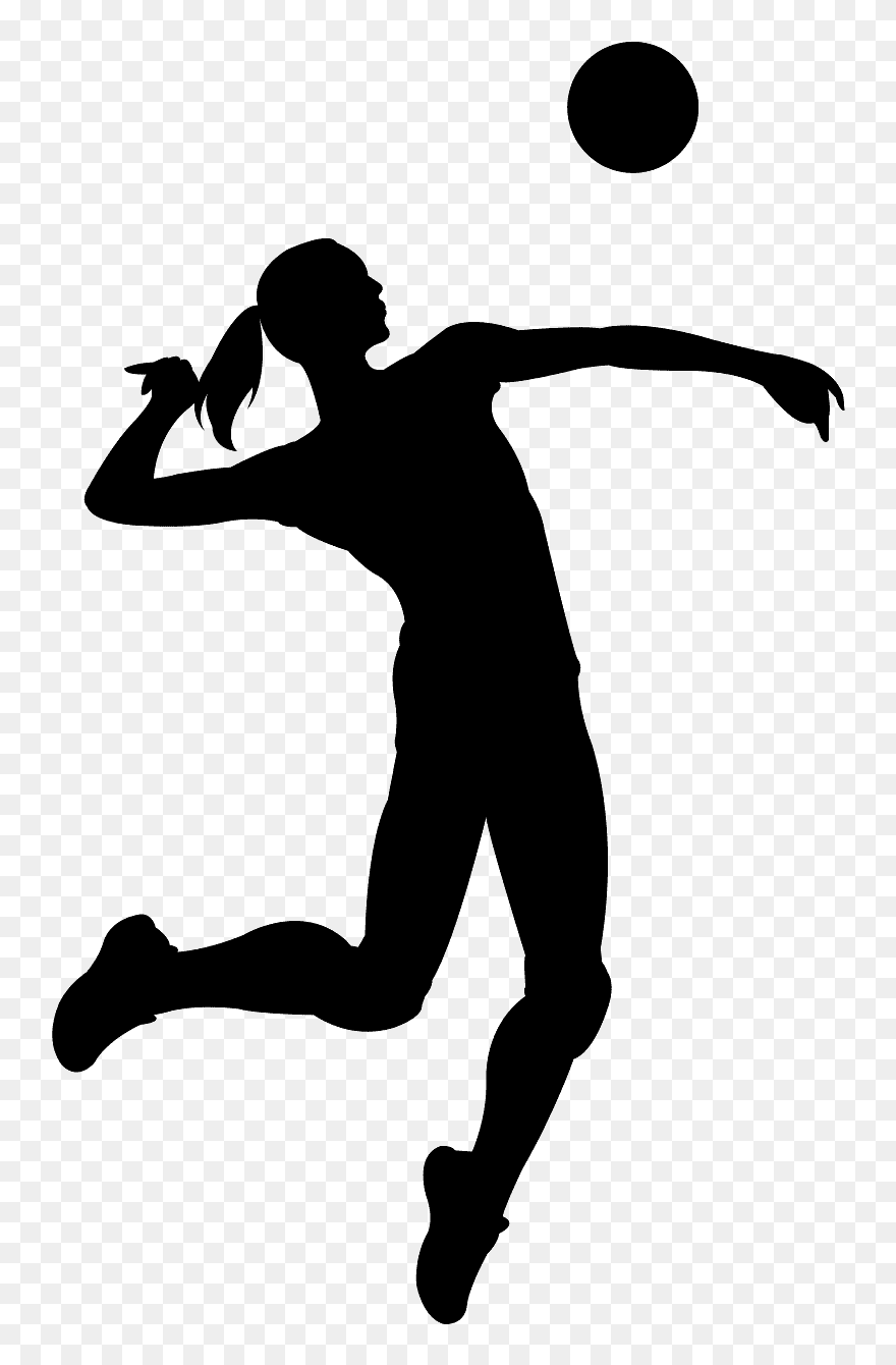 Clipart Volleyball Volleyball Hitter, Clipart Volleyball - Volleyball Hitter Silhouette - Png Download