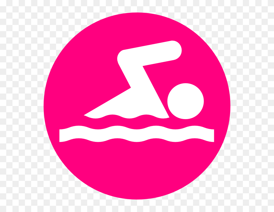 Pink Swimmer Clip Art At Clker - Swimming Clipart Pink - Png Download