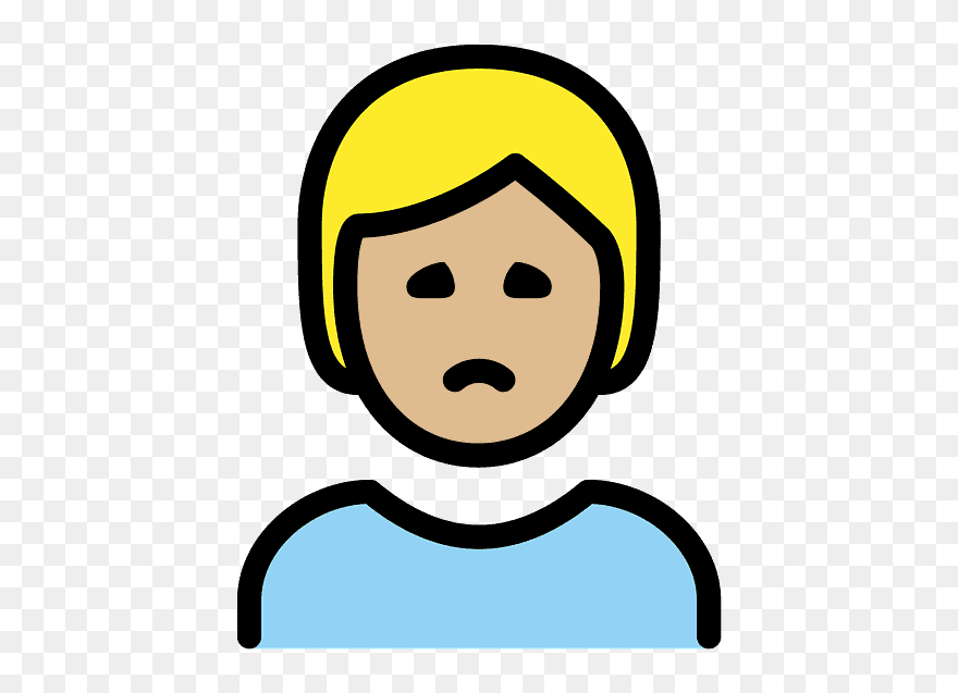 Person Frowning Emoji Clipart - Blond - Png Download