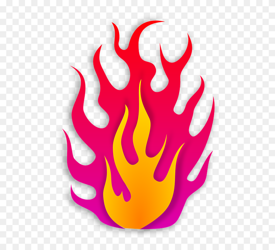 Flame Flammable Hot Fire Burning - Clipart Pink Flame - Png Download
