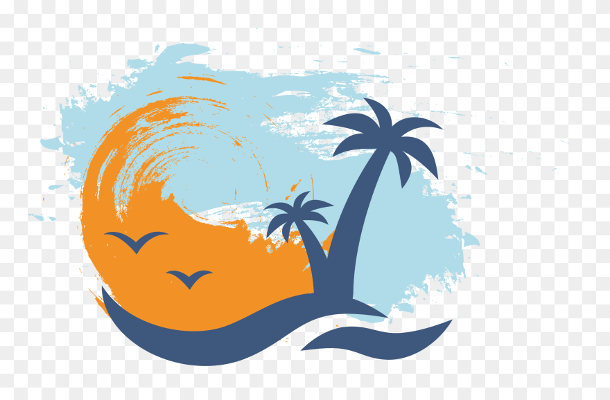 Beach Euclidean Vector Palm Icon Free Clipart Hd Clipart - Palm Beach Vector Png Transparent Png