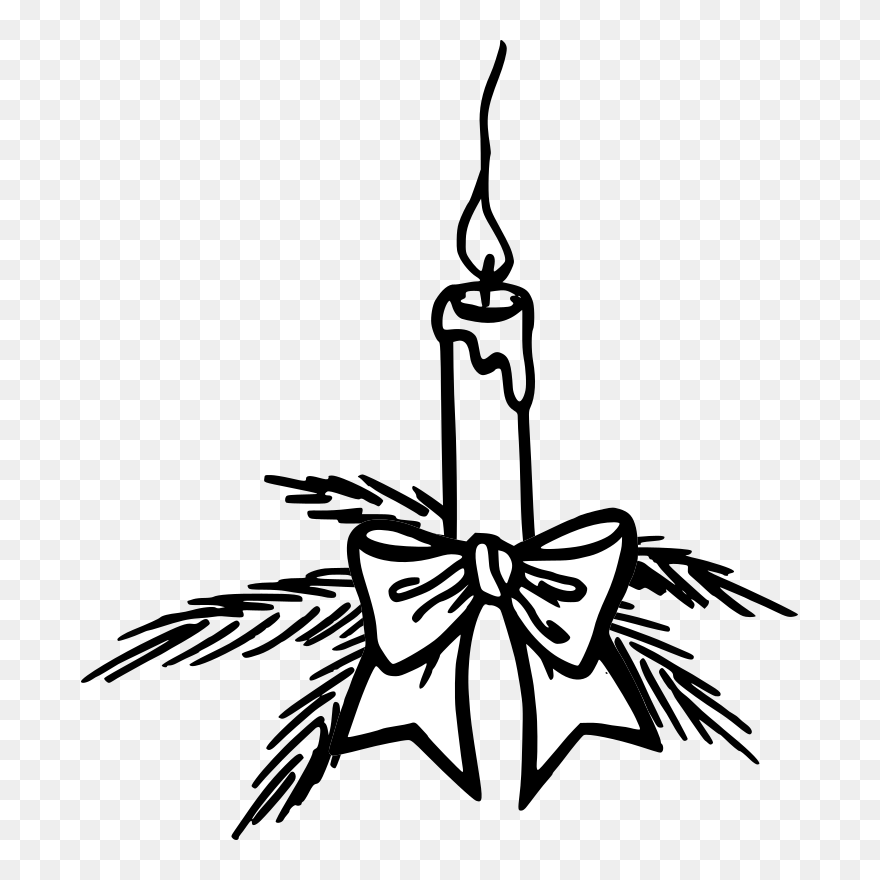 Transparent Candle Flame Clipart Black And White - Png Download