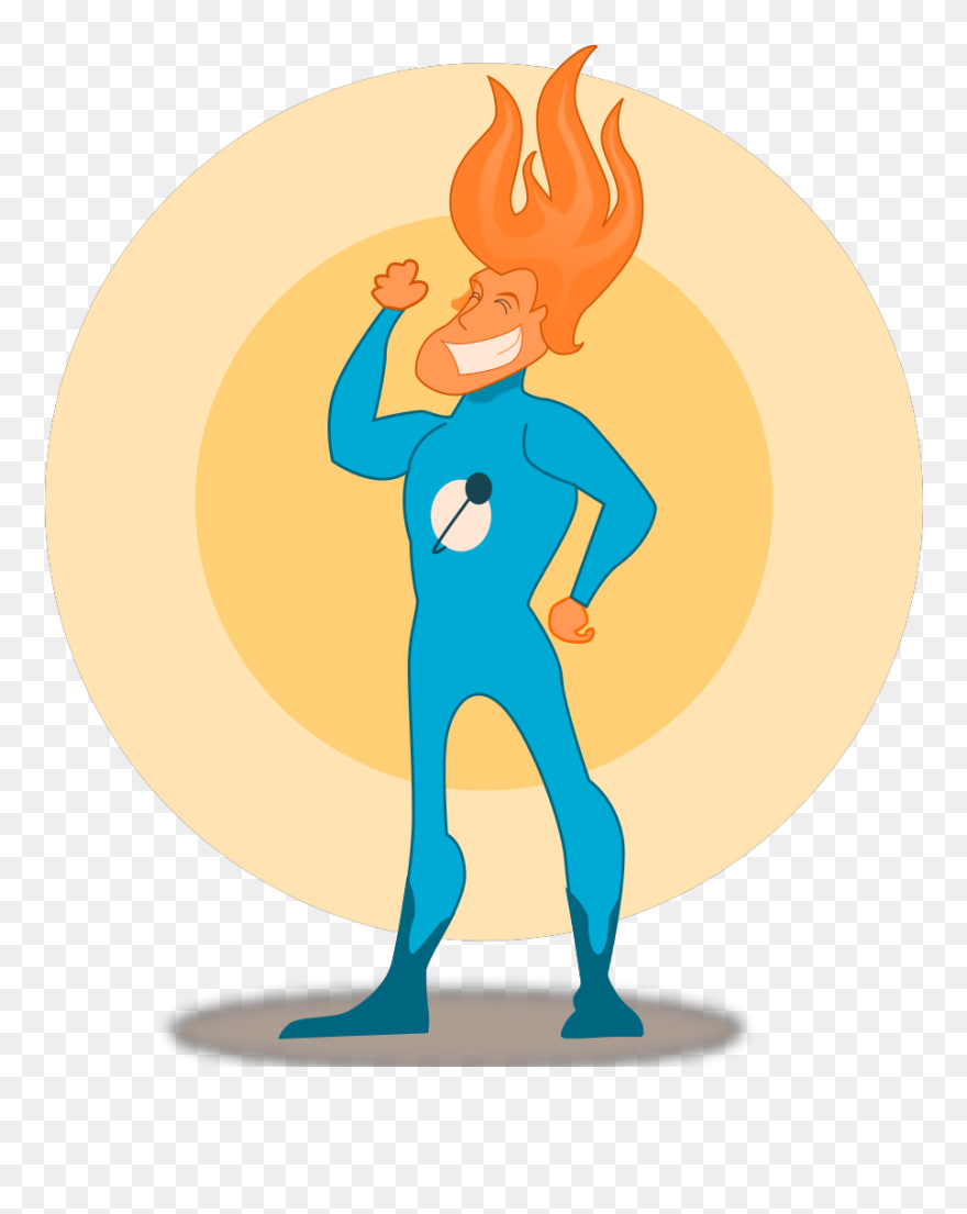 Kablam Super Hero Flame Svg Clip Arts - Superhero Clipart - Png Download