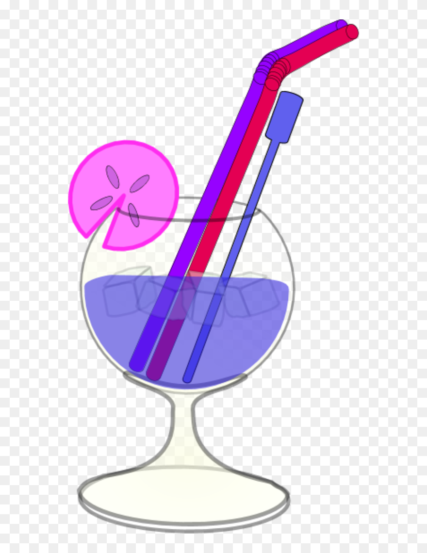 Glass Juice Straw Lemon Ice Clipart