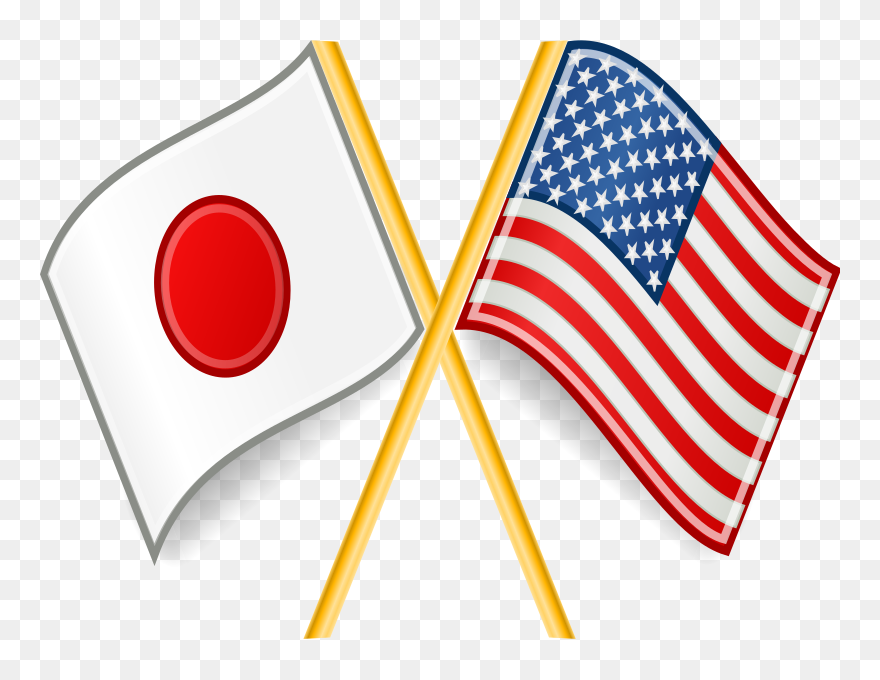 Japan And Us Flags Clipart