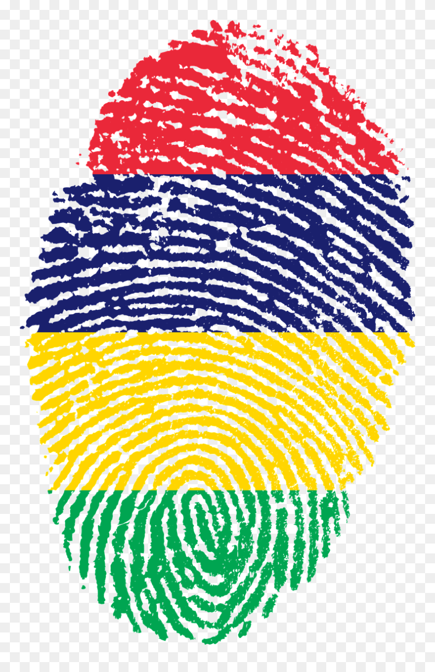 Mauritius Flag Fingerprint Clipart