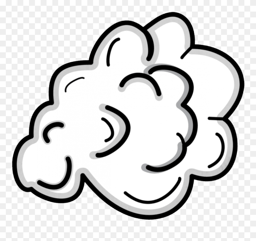 Cartoon Smoke Cloud Clipart Png - Smoke Clipart Black And White Transparent Png