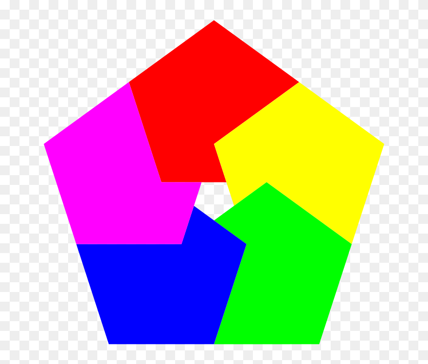 Pentagon Donut 5 Colors - Shape Pentagon Clipart